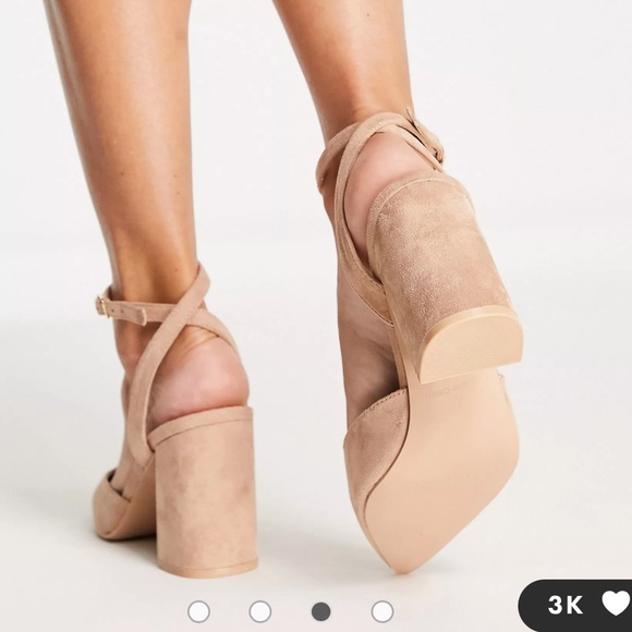 ASOS nude suede heels, wide, size 7.5 - Picture 3 of 13